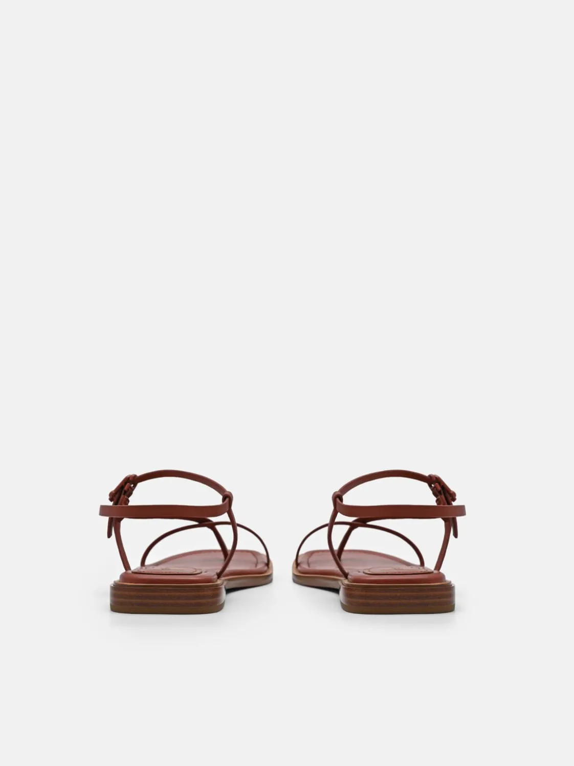 Ashby Leather Strappy Sandals - Brick