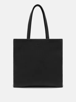 Asher Leather Tote Bag - Black