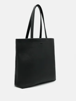 Asher Leather Tote Bag - Black