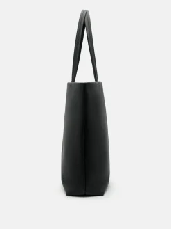 Asher Leather Tote Bag - Black