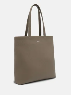 Asher Leather Tote Bag - Dark Taupe