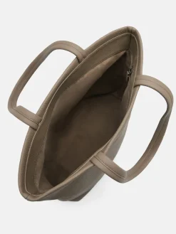 Asher Leather Tote Bag - Dark Taupe