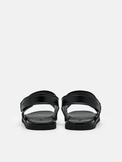 Backstrap Velcro Sandals - Black