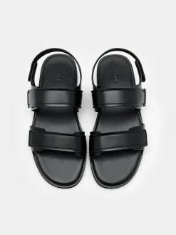 Backstrap Velcro Sandals - Black