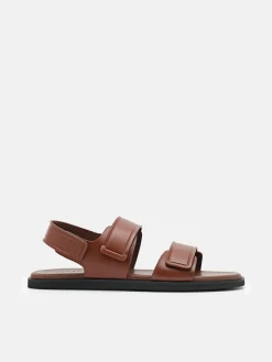 Backstrap Velcro Sandals - Brown