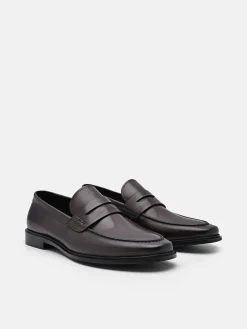 Bailey Calf Leather Loafers - Dark Brown