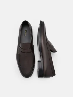 Bailey Calf Leather Loafers - Dark Brown
