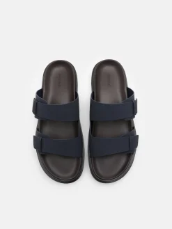 Band Slide Sandals - Navy