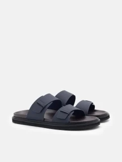 Band Slide Sandals - Navy
