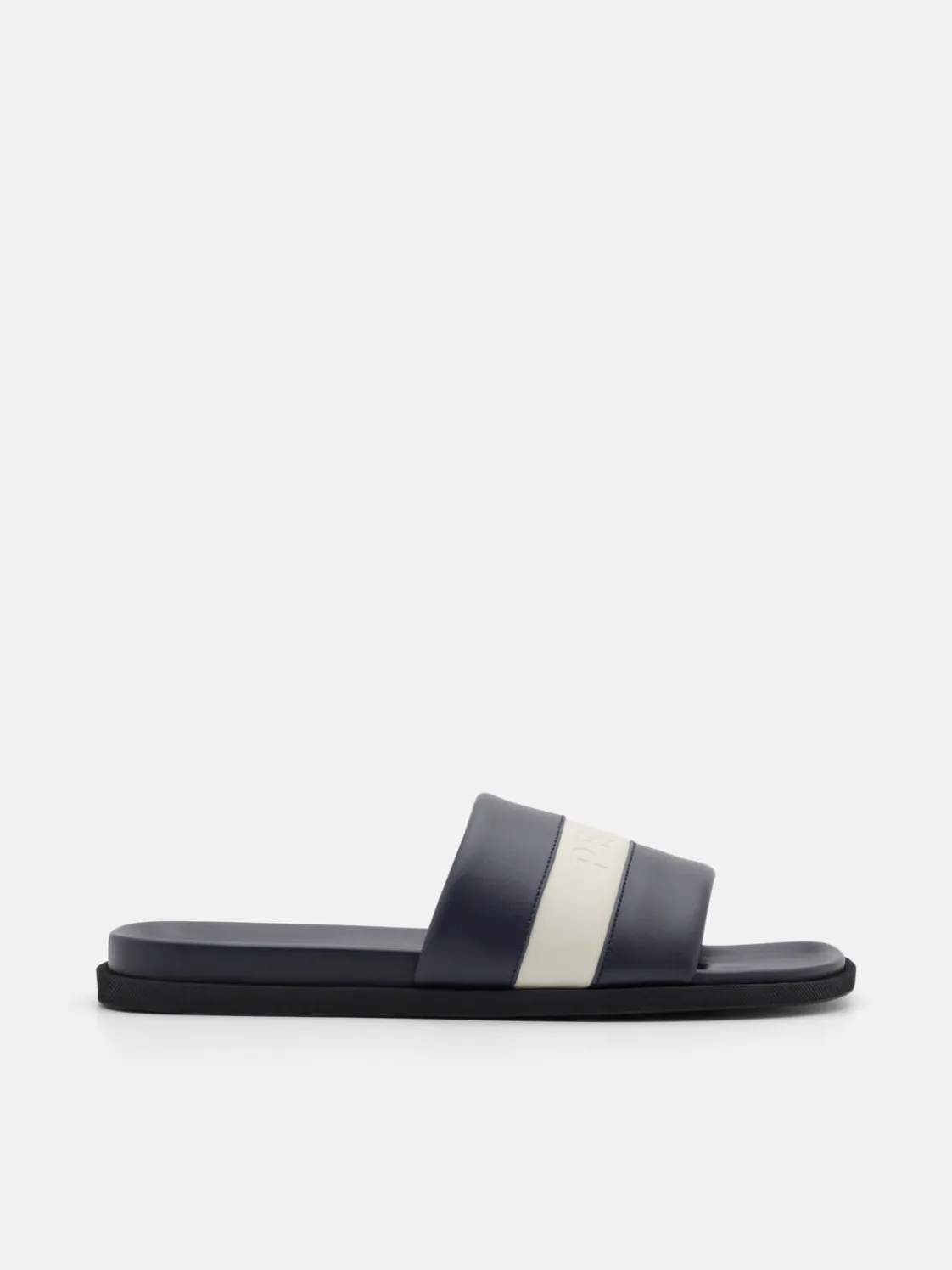 Banded Slide Sandals - Navy