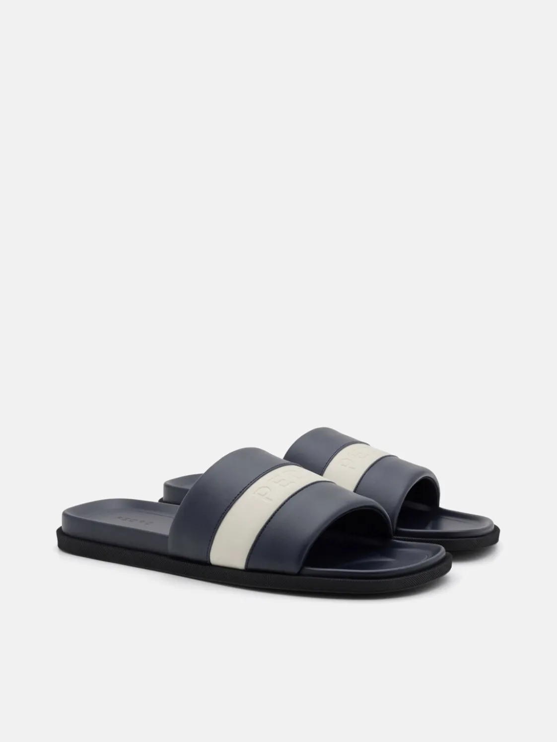 Banded Slide Sandals - Navy