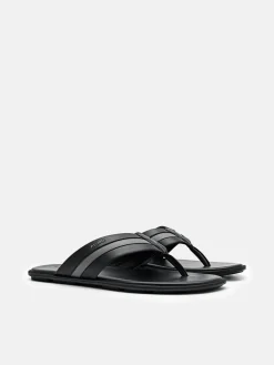 Banded Thong Sandals - Black