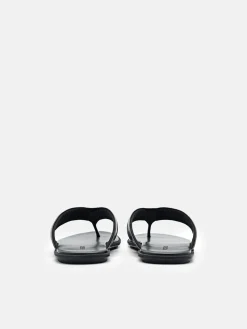 Banded Thong Sandals - Black