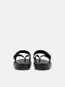 Banded Thong Sandals - Black