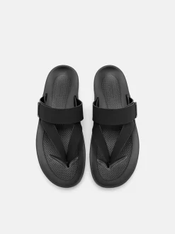 Banded Thong Sandals - Black