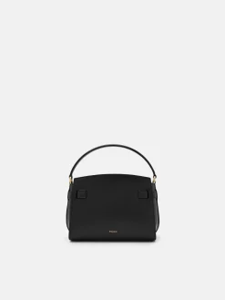 Belted Leather Handbag - Black