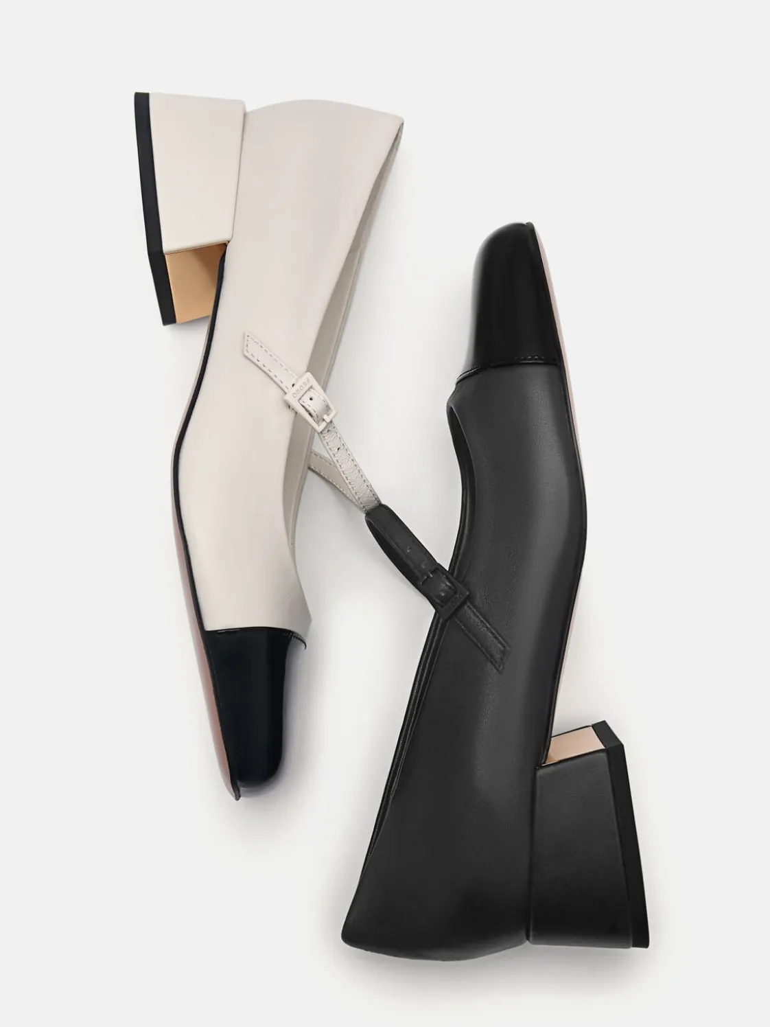 Bianca Leather Mary Jane Pumps - Chalk