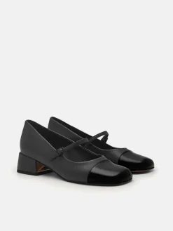 Bianca Leather Mary Jane Pumps - Black