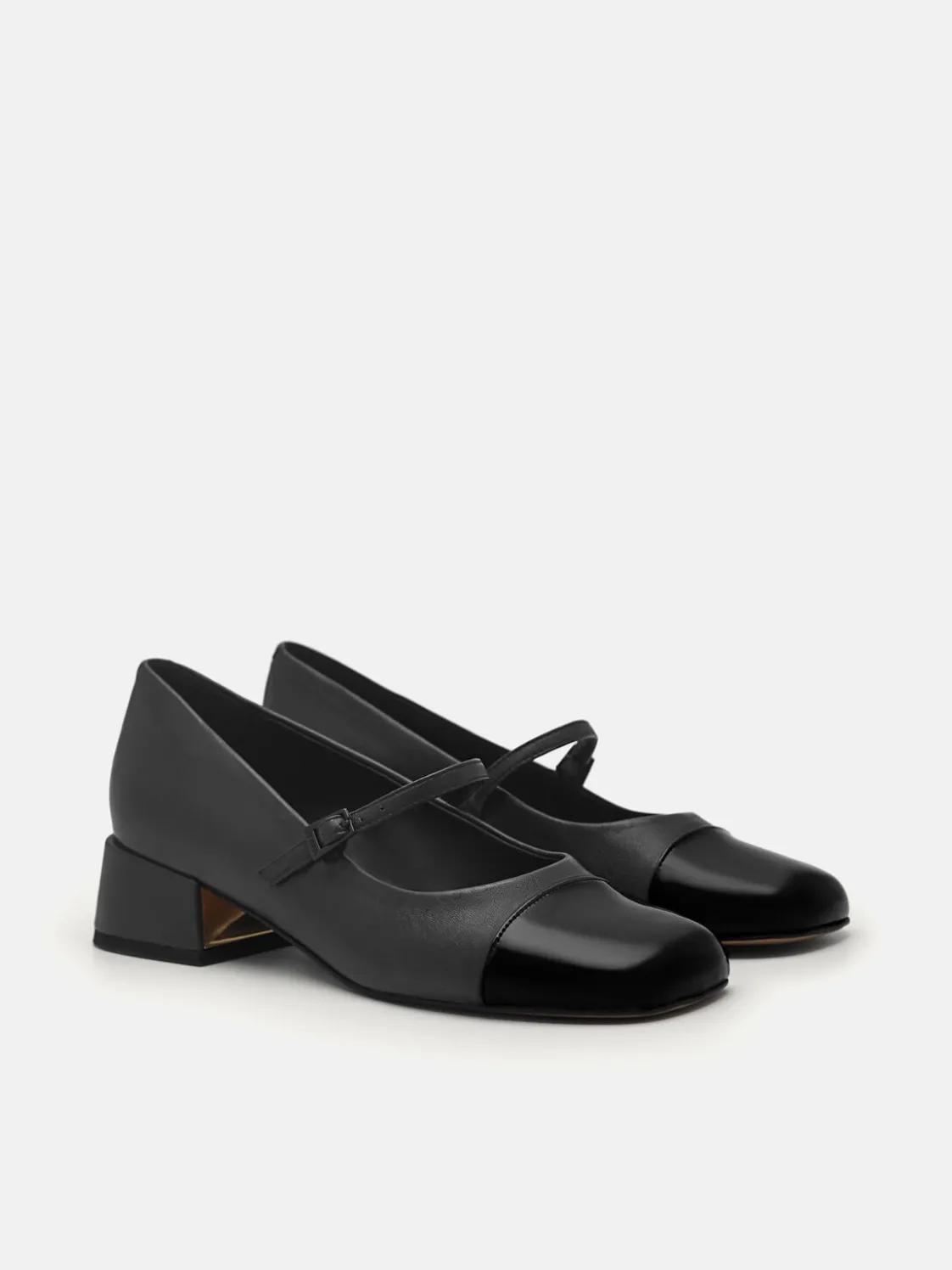 Bianca Leather Mary Jane Pumps - Black