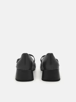 Bianca Leather Mary Jane Pumps - Black