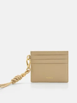 Braided Knot Leather Card Holder - Sand