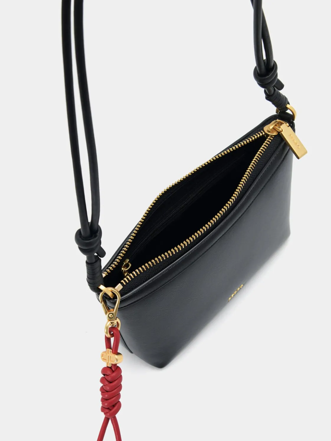 Braided Knot Padded Pouch - Black