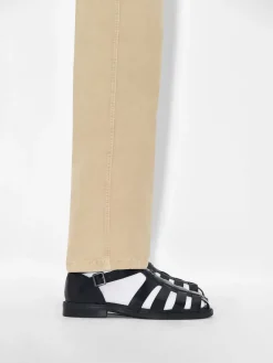 Brent Leather Caged Sandals - Black