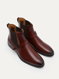 Brooklyn Leather Strapped Boots - Cognac