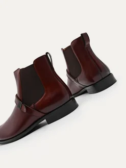 Brooklyn Leather Strapped Boots - Cognac