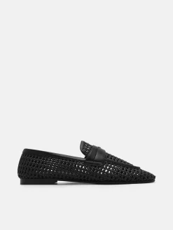 Brynn Woven Loafers - Black Weave