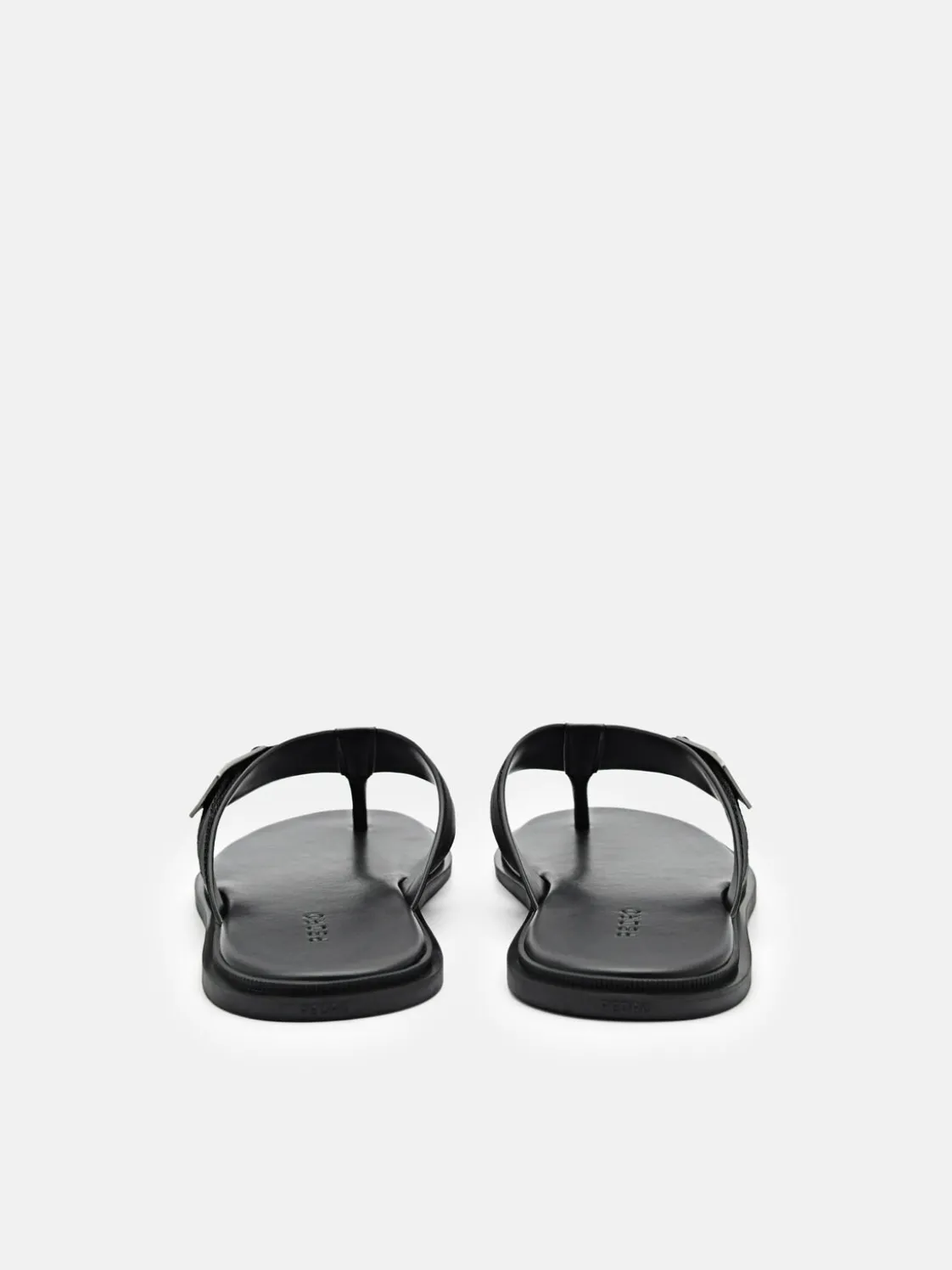 Buckle Thong Sandals - Black