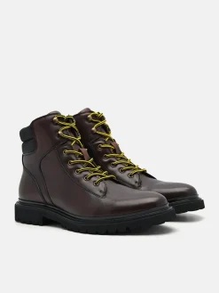 Calf Leather Delon Boots - Dark Brown