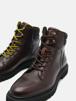 Calf Leather Delon Boots - Dark Brown