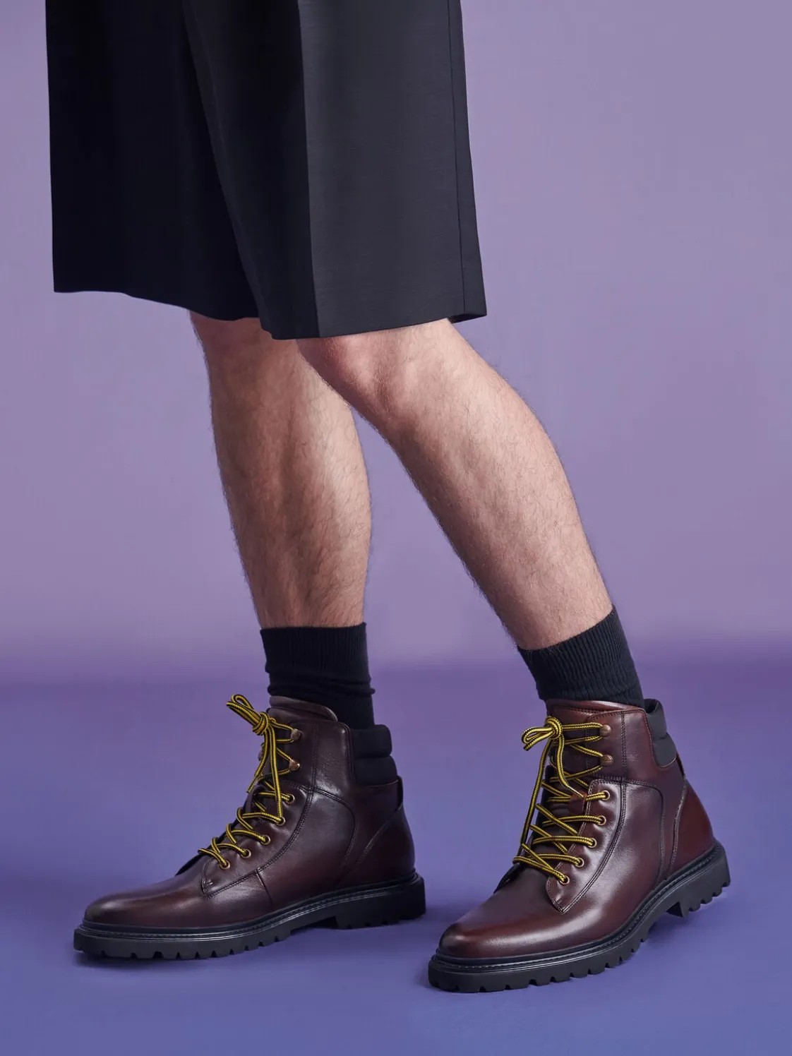 Calf Leather Delon Boots - Dark Brown