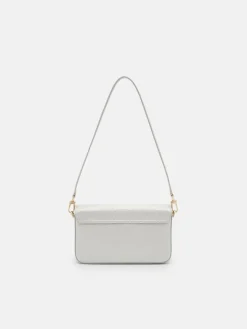 Cameo Leather Shoulder Bag - Silver