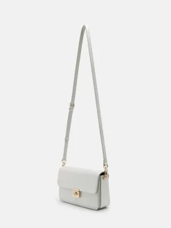 Cameo Leather Shoulder Bag - Silver