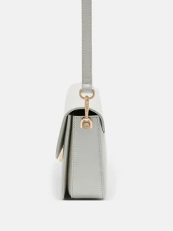 Cameo Leather Shoulder Bag - Silver