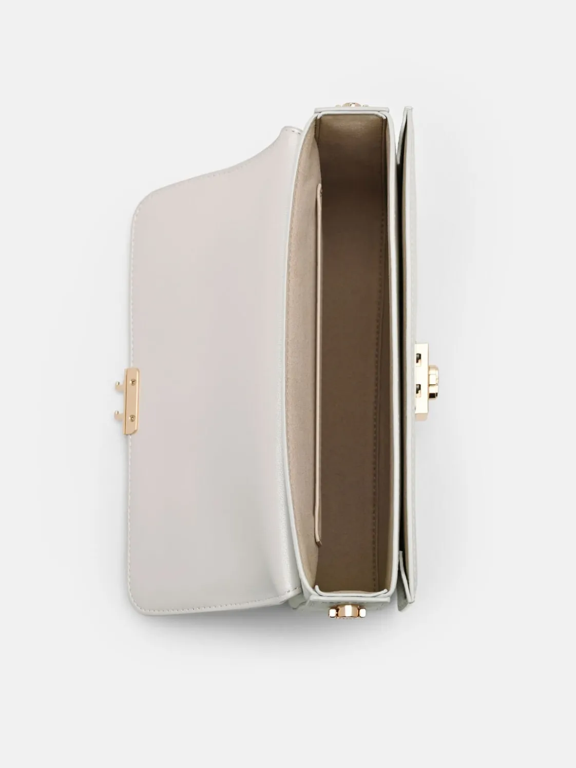 Cameo Leather Shoulder Bag - Silver