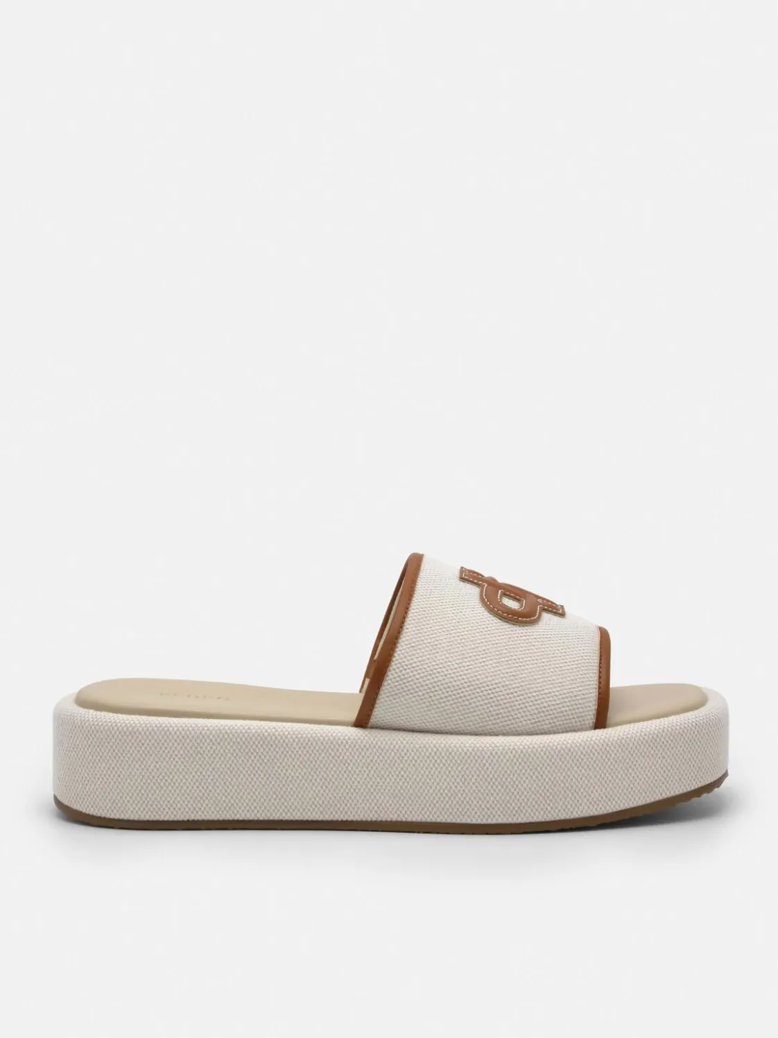Canvas Wedge Sandals - Beige