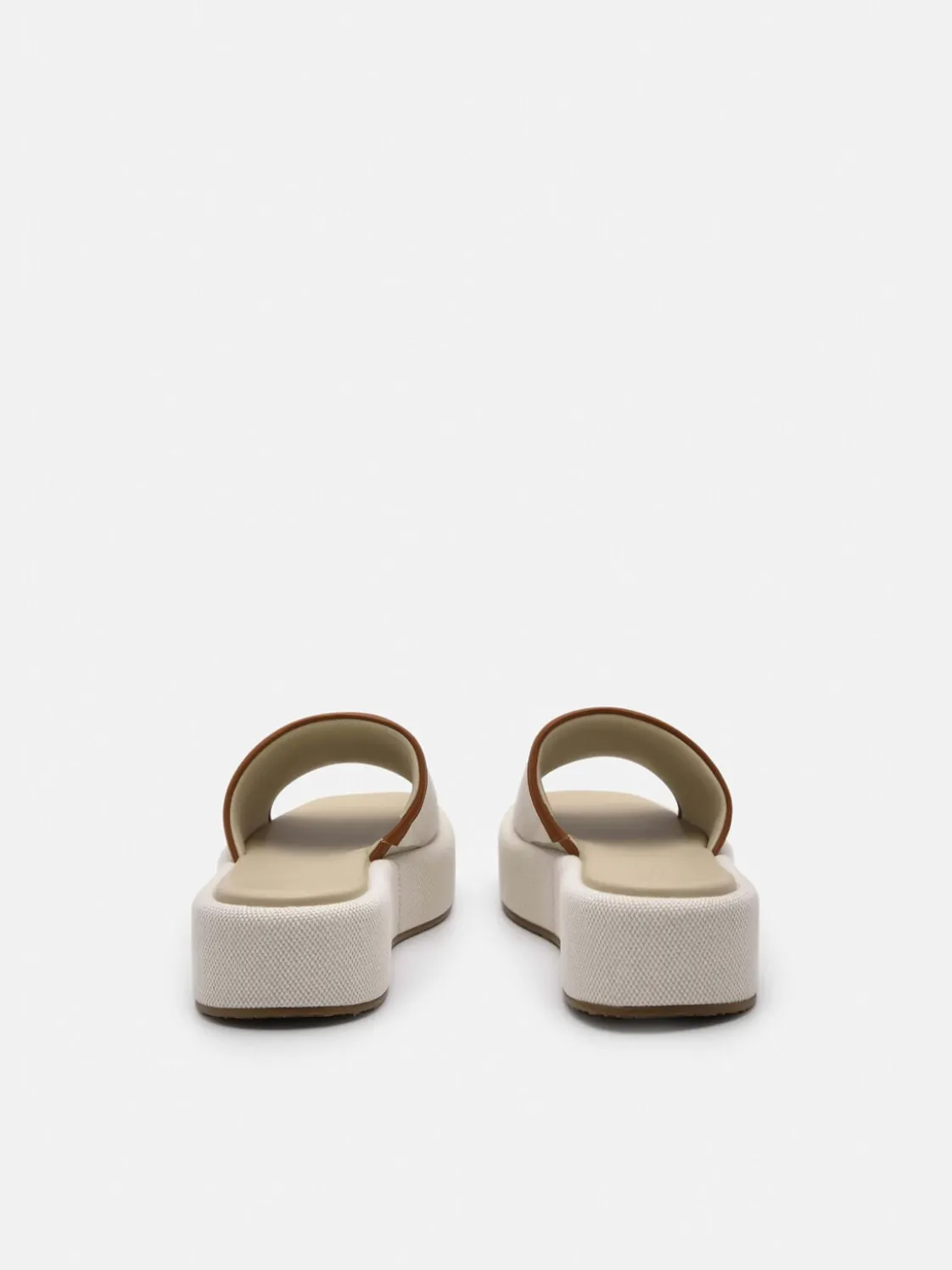 Canvas Wedge Sandals - Beige