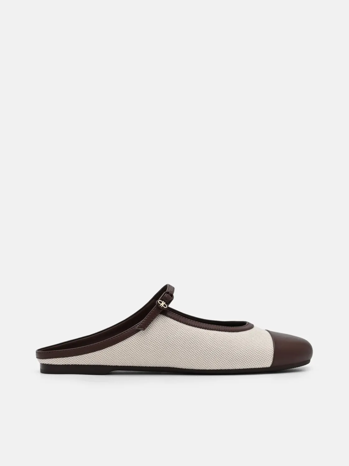 Cap Toe Mules - Beige Canvas