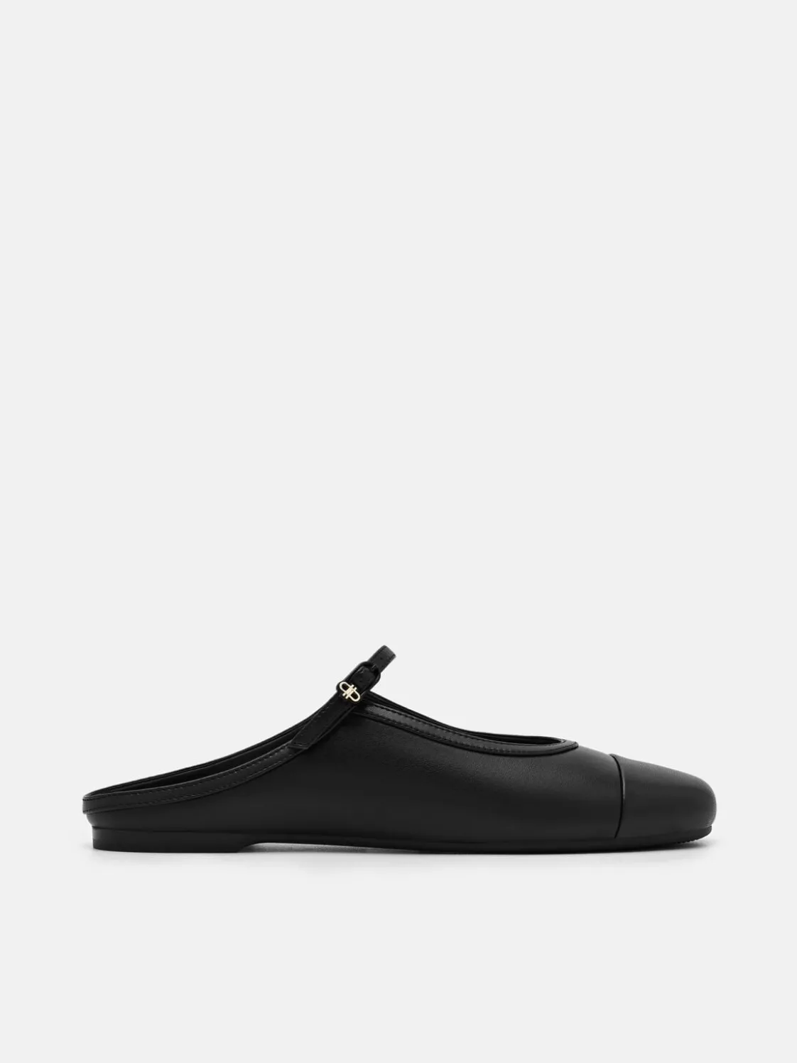 Cap Toe Mules - Black
