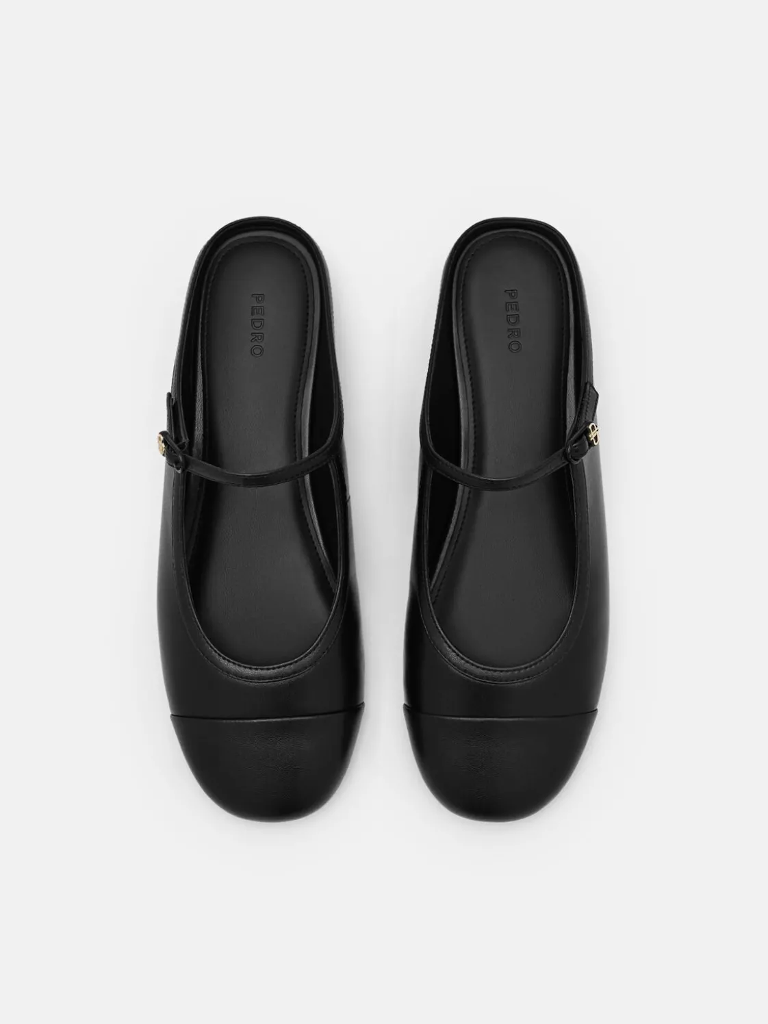 Cap Toe Mules - Black