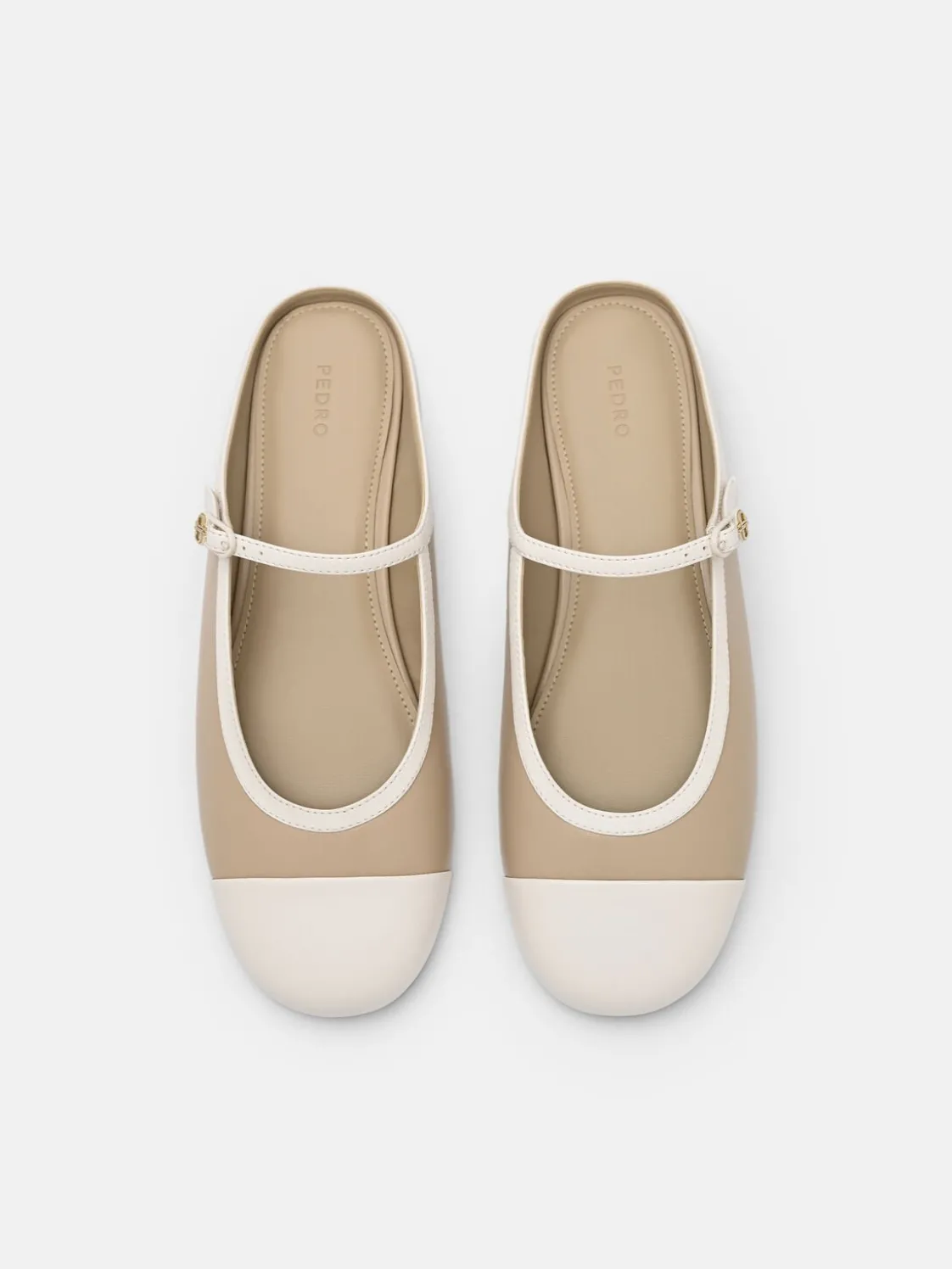 Cap Toe Mules - Nude