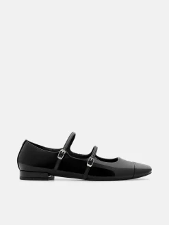 Cap-Toe Ballerina Flats - Black