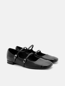 Cap-Toe Ballerina Flats - Black