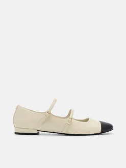 Cap-Toe Ballerina Flats - Chalk