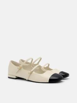 Cap-Toe Ballerina Flats - Chalk
