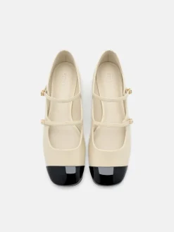 Cap-Toe Ballerina Flats - Chalk