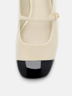 Cap-Toe Ballerina Flats - Chalk